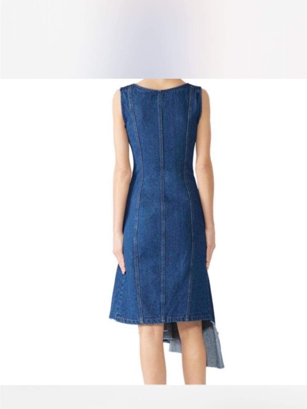 Solace London Lewis Blue Denim High-Low A-Line Dress Sz 4 - Picture 2 of 8